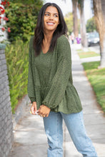 Load image into Gallery viewer, Moss Green Leopard Wool Dobby Woven Knit Top