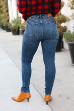 Load image into Gallery viewer, Going Up Dark Denim High Waist Distressed Skinny Jeans