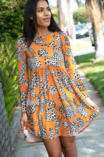 Load image into Gallery viewer, Rust Animal Geo Print Swing Dress with Pockets