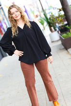 Load image into Gallery viewer, Feeling Bold Black Banded V Neck Smocked Top