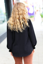 Load image into Gallery viewer, Feeling Bold Black Banded V Neck Smocked Top