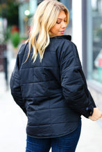Load image into Gallery viewer, Eyes On You Black Quilted Puffer Jacket