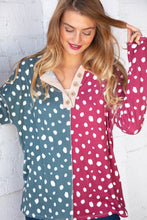 Load image into Gallery viewer, Spotted Leopard Half &amp; Half Button Detail Top