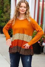 Load image into Gallery viewer, Give You Joy Rust/Taupe Leopard Print Tiered Babydoll Top