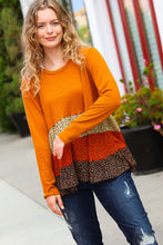 Load image into Gallery viewer, Give You Joy Rust/Taupe Leopard Print Tiered Babydoll Top