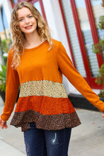 Load image into Gallery viewer, Give You Joy Rust/Taupe Leopard Print Tiered Babydoll Top