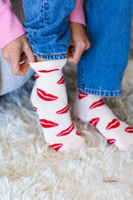 Load image into Gallery viewer, Red Lips Crew Socks