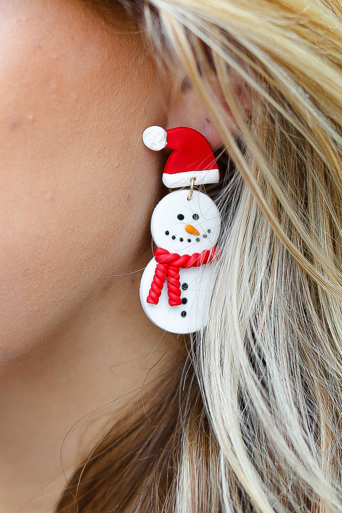 Snowman Clay Dangle Earrings