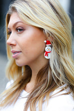 Load image into Gallery viewer, Snowman Clay Dangle Earrings