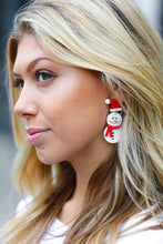 Load image into Gallery viewer, Snowman Clay Dangle Earrings