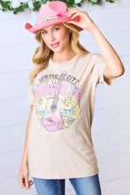 Load image into Gallery viewer, Tan Cotton NASHVILLE Graphic Tee