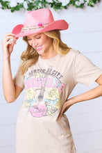 Load image into Gallery viewer, Tan Cotton NASHVILLE Graphic Tee