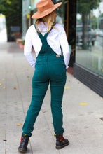 Load image into Gallery viewer, Feeling The Love Teal High Waist Denim Double Cuff Overalls