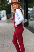 Load image into Gallery viewer, Feeling The Love Scarlet High Waist Denim Double Cuff Overalls