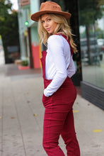 Load image into Gallery viewer, Feeling The Love Scarlet High Waist Denim Double Cuff Overalls