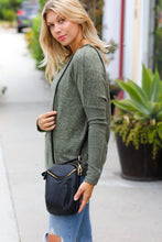Load image into Gallery viewer, Black Vegan Leather Two Pocket Mini Cross Body