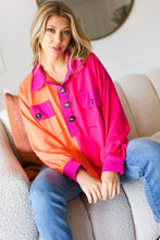 Load image into Gallery viewer, Feeling Bold Orange &amp; Fuchsia Color Block Button Down Top