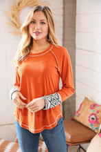 Load image into Gallery viewer, Persimmon Cotton Blend Rib Aztec Outseam Top