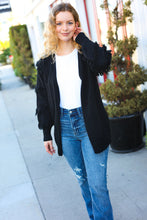 Load image into Gallery viewer, Make Your Day Black Fringe Detail Open Cardigan