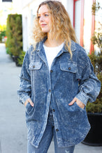 Load image into Gallery viewer, Can&#39;t Wait Blue Corduroy Vintage Wash Shacket