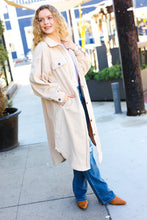 Load image into Gallery viewer, On Your Own Taupe Fleece Button Down Duster Jacket