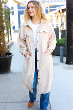 Load image into Gallery viewer, On Your Own Taupe Fleece Button Down Duster Jacket