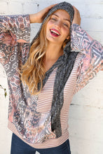 Load image into Gallery viewer, Vertical Boho Print Jacquard French Terry Hoodie