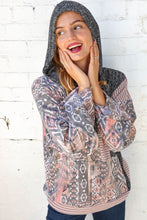 Load image into Gallery viewer, Vertical Boho Print Jacquard French Terry Hoodie