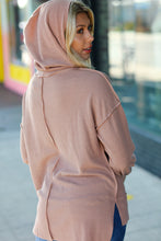 Load image into Gallery viewer, Latte Mineral Wash Rib Knit Hoodie