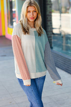 Load image into Gallery viewer, Feeling Casual Rust &amp; Olive Two-Tone Knit Color Block Top