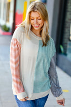 Load image into Gallery viewer, Feeling Casual Rust &amp; Olive Two-Tone Knit Color Block Top
