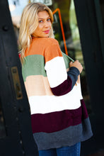 Load image into Gallery viewer, Perfectly You Plum &amp; Olive Color Block Open Cardigan