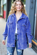 Load image into Gallery viewer, Call On Me Blue Vintage Oversized Corduroy Shacket