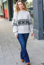 Load image into Gallery viewer, Ready For Anything Taupe &amp; Black Tassel Aztec Sweater