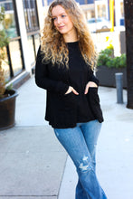 Load image into Gallery viewer, Sublime Black Hacci Dolman Pocketed Sweater Top