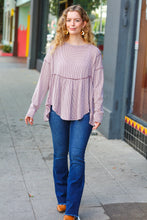 Load image into Gallery viewer, Fall Days Mauve Two Tone Jacquard Knit Babydoll Top