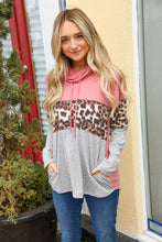 Load image into Gallery viewer, Mauve Cashmere Feel Leopard Print Turtleneck Top