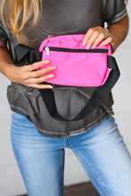 Load image into Gallery viewer, Hot Pink Nylon Zipper Buckle Belt Sling
