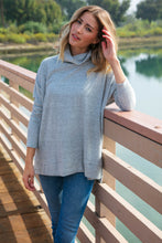 Load image into Gallery viewer, Heather Turtle Neck Knit Top with Side Slits