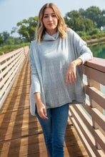 Load image into Gallery viewer, Heather Turtle Neck Knit Top with Side Slits