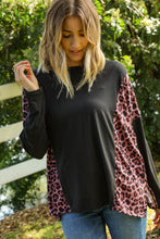Load image into Gallery viewer, Leopard Print Color Block Dolman Loose Fit Top