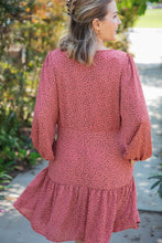Load image into Gallery viewer, Leopard Button Detail Tiered Babydoll Dress