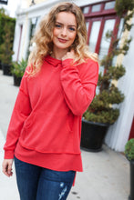 Load image into Gallery viewer, A New Day Red Mineral Wash Rib Knit Hoodie