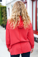 Load image into Gallery viewer, A New Day Red Mineral Wash Rib Knit Hoodie