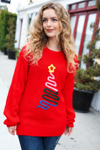 Load image into Gallery viewer, All I Want Red Christmas Tree Lurex Embroidery Sweater