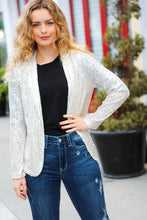 Load image into Gallery viewer, Be Your Own Star Silver Sequin Open Blazer