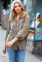Load image into Gallery viewer, Mocha Washed Cotton Gauze Button Down Shirt