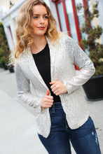 Load image into Gallery viewer, Be Your Own Star Silver Sequin Open Blazer