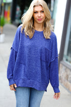 Load image into Gallery viewer, Electric Blue Now&#39;s the Time Mélange Sweater