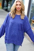 Load image into Gallery viewer, Electric Blue Now&#39;s the Time Mélange Sweater